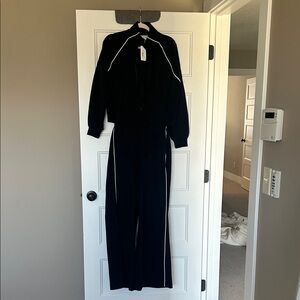 SPANX Black Jumpsuit with White Piping